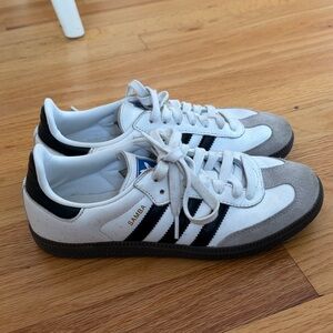 Adidas Samba White and Black Trainers